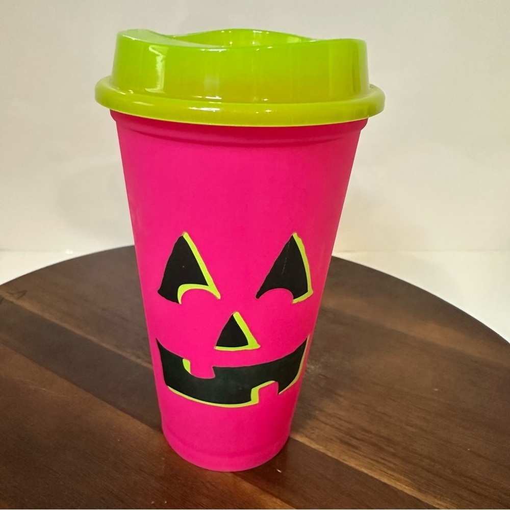 Starbucks 2024 Glow in the Dark Reusable Pumpkin Carving Face Hot Cup